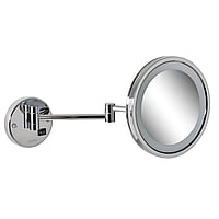 Geesa Mirror make-up spiegel met LED-verlichting en 2 armen en 3x vergrotend 21,5 cm, chroom