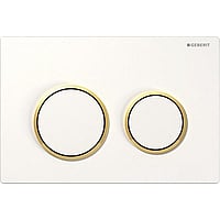 Geberit Omega 20 bedieningsplaat 2-knops front/planchetbediening, wit-goud-wit
