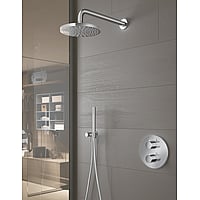 Hotbath Get Together thermostatische inbouw regendoucheset met 2-weg-omstelling inclusief staafhanddouche en doucheslang, chroom