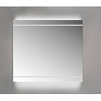 Sub spiegel met led-verlichting boven en onder, 100x3x70 cm, aluminium