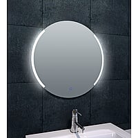 Sub Round spiegel met dimbare LED-verlichting met spiegelverwarming ø 60 cm