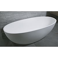 Luca Sanitair Luva vrijstaand bad van solid surface inclusief afvoerset chroom 180 x 80 x 60 cm, mat wit