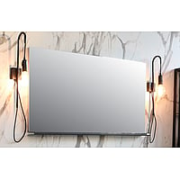 Sub spiegel op frame met LED boven- en onderverlichting 70x60x3 cm, aluminium