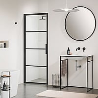 Sealskin Soho 1-delige deur linker versie voor nis of zijwand 80x210 cm, zwart-helder glas