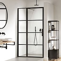 Sealskin Soho 2-delige deur linker versie voor nis of zijwand 100x210 cm, zwart-helder glas