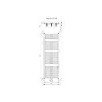 Plieger Palmyra designradiator horizontaal middenaansluiting 1775x600mm 1019W mat zwart
