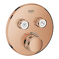 GROHE Grohtherm SmartControl afdekset douchethermostaat met omstel rond, warm sunset
