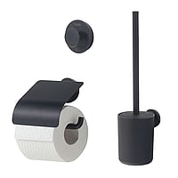 Tiger Urban toiletaccessoireset - toiletborstel met houder, toiletrolhouder met klep, haak, zwart