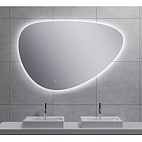 Sub Uovo spiegel asymmetrisch 120 cm met dimbare LED-verlichting en spiegelverwarming