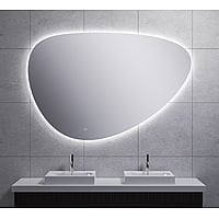Sub Uovo spiegel asymmetrisch 150 cm met dimbare LED-verlichting en spiegelverwarming