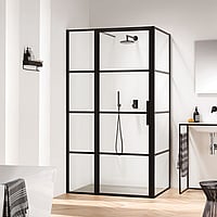 Sealskin Soho zijwand voor combinatie met een draaideur 70x210 cm, zwart-helder glas