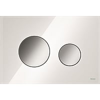 TECEloop wc-bedieningsplaat van glas zuiver wit,toetsen gl. chroom