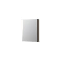 INK SPK2 spiegelkast met 1 dubbelzijdige spiegeldeur, 2 verstelbare glazen planchetten, stopcontact en schakelaar 60 x 14 x 73 cm, mat taupe