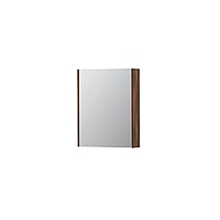 INK SPK2 spiegelkast met 1 dubbelzijdige spiegeldeur, 2 verstelbare glazen planchetten, stopcontact en schakelaar 60 x 14 x 73 cm, noten