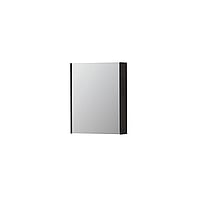 INK SPK2 spiegelkast met 1 dubbelzijdige spiegeldeur, 2 verstelbare glazen planchetten, stopcontact en schakelaar 60 x 14 x 73 cm, houtskool eiken