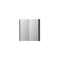 INK SPK2 spiegelkast met 2 dubbelzijdige spiegeldeuren, 2 verstelbare glazen planchetten, stopcontact en schakelaar 70 x 14 x 73 cm, hoogglans antraciet