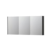 INK SPK2 spiegelkast met 3 dubbelzijdige spiegeldeuren, 6 verstelbare glazen planchetten, stopcontact en schakelaar 160 x 14 x 73 cm, mat antraciet