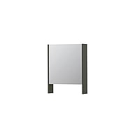 INK SPK3 spiegelkast met 1 dubbel gespiegelde deur, open planchet, stopcontact en schakelaar 60 x 14 x 74 cm, mat beton groen