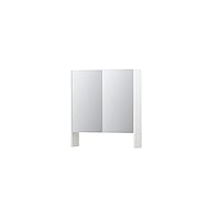 INK SPK3 spiegelkast met 2 dubbel gespiegelde deuren, open planchet, stopcontact en schakelaar 70 x 14 x 74 cm, mat wit