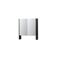 INK SPK3 spiegelkast met 2 dubbel gespiegelde deuren, open planchet, stopcontact en schakelaar 70 x 14 x 74 cm, intens eiken