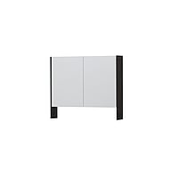 INK SPK3 spiegelkast met 2 dubbel gespiegelde deuren, open planchet, stopcontact en schakelaar 90 x 14 x 74 cm, houtskool eiken