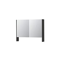 INK SPK3 spiegelkast met 2 dubbel gespiegelde deuren, open planchet, stopcontact en schakelaar 100 x 14 x 74 cm, hoogglans antraciet