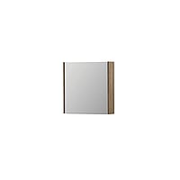 INK SPK1 spiegelkast met 1 dubbel gespiegelde deur, 1 verstelbaar glazen planchet, stopcontact en schakelaar 60 x 14 x 60 cm, zuiver eiken