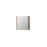 INK SPK1 spiegelkast met 1 dubbel gespiegelde deur, 1 verstelbaar glazen planchet, stopcontact en schakelaar 60 x 14 x 60 cm, fineer ash grey