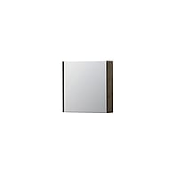 INK SPK1 spiegelkast met 1 dubbel gespiegelde deur, 1 verstelbaar glazen planchet, stopcontact en schakelaar 60 x 14 x 60 cm, fineer charcoal