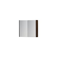 INK SPK1 spiegelkast met 2 dubbel gespiegelde deuren, 1 verstelbaar glazen planchet, stopcontact en schakelaar 70 x 14 x 60 cm, koper eiken