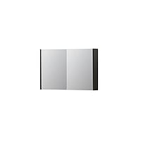 INK SPK1 spiegelkast met 2 dubbel gespiegelde deuren, stopcontact en schakelaar 90 x 14 x 60 cm, intens eiken