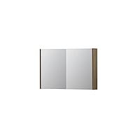 INK SPK1 spiegelkast met 2 dubbel gespiegelde deuren, stopcontact en schakelaar 90 x 14 x 60 cm, zuiver eiken