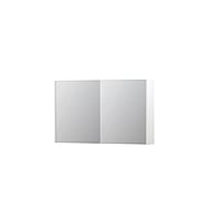 INK SPK1 spiegelkast met 2 dubbel gespiegelde deuren, stopcontact en schakelaar 100 x 14 x 60 cm, mat wit
