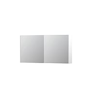 INK SPK1 spiegelkast met 2 dubbel gespiegelde deuren, stopcontact en schakelaar 120 x 14 x 60 cm, mat wit