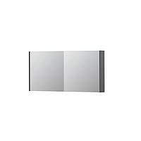 INK SPK1 spiegelkast met 2 dubbel gespiegelde deuren, stopcontact en schakelaar 120 x 14 x 60 cm, mat grijs