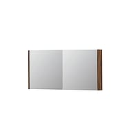 INK SPK1 spiegelkast met 2 dubbel gespiegelde deuren, stopcontact en schakelaar 120 x 14 x 60 cm, noten