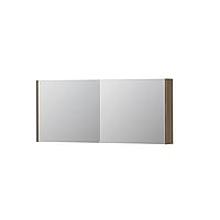 INK SPK1 spiegelkast met 2 dubbel gespiegelde deuren, stopcontact en schakelaar 140 x 14 x 60 cm, zuiver eiken