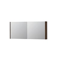 INK SPK1 spiegelkast met 2 dubbel gespiegelde deuren, stopcontact en schakelaar 140 x 14 x 60 cm, chocolate fineer