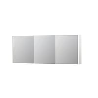 INK SPK1 spiegelkast met 3 dubbel gespiegelde deuren, stopcontact en schakelaar 160 x 14 x 60 cm, hoogglans wit