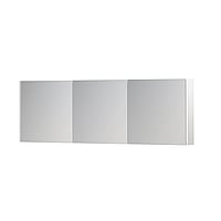 INK SPK1 spiegelkast met 3 dubbel gespiegelde deuren, stopcontact en schakelaar 180 x 14 x 60 cm, hoogglans wit