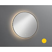 Sub 16 ronde spiegel met LED-verlichting 120 cm, mat goud