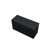 Proline Top wastafelonderkast met 2 laden asymmetrisch en afdekplaat hardsteen 120 x 46 x 60 cm, mat zwart