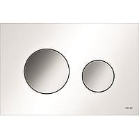 TECEloop wc-bedieningsplaat van kunsstof voor duospoeltechniek met toetsen glanzend chroom 22 x 15 x 0,5 cm, wit