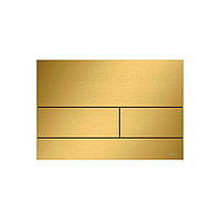 TECEsquare II wc-bedieningsplaat metaal voor duospoeling met PVD kleur 22 x 15 x 0,3 cm, geborsteld goud optisch
