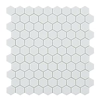 By Goof hexagon mozaiek mat voor vloer en wand 29,5 x 29,5 cm, white