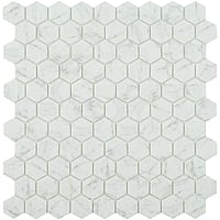 By Goof hexagon mozaiek mat voor vloer en wand 29,5 x 29,5 cm, statuario
