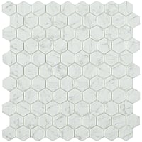 SAMPLE By Goof hexagon mozaiek keramische vloer- en wandtegel 29,5 x 29,5 cm, statuario