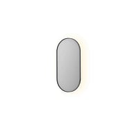 INK SP21 ovale spiegel verzonken in stalen kader met indirecte LED-verlichting, verwarming, colour-changing en sensorschakelaar 80 x 40 x 4 cm, geborsteld RVS