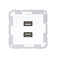 Jung AS500 USB-wandcontactdoos, wit, 2 eenheden -