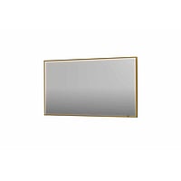 INK SP19 rechthoekige spiegel verzonken in kader met dimbare LED-verlichting, color changing, spiegelverwarming en schakelaar 140 x 4 x 80 cm, geborsteld mat goud